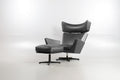 Arne Jacobsen Oksen Armchair with Footstool for Fritz Hansen, Denmark