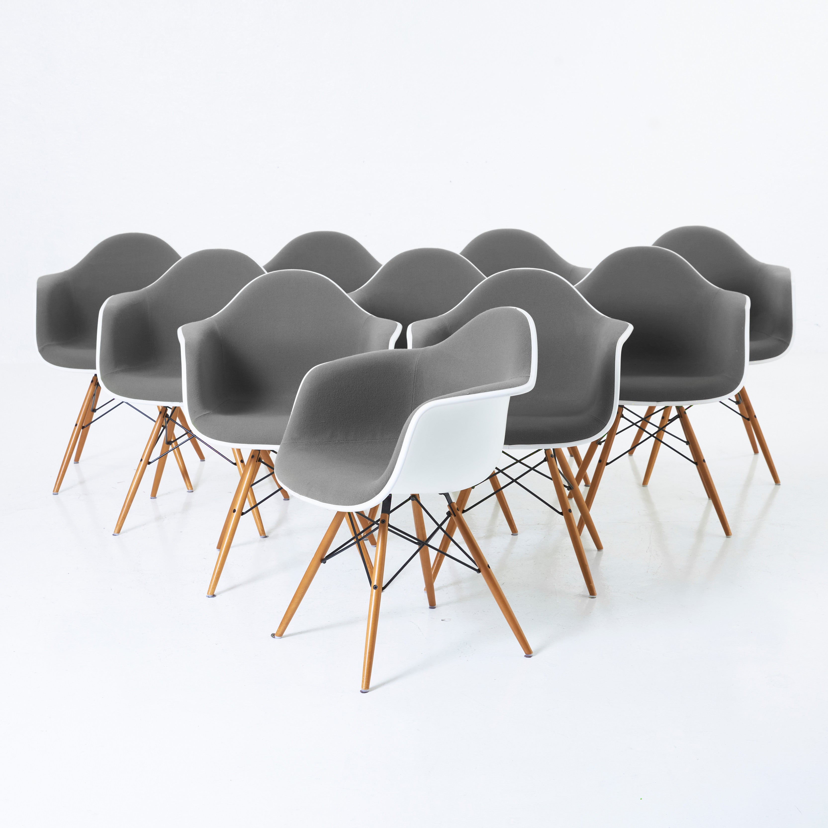 Charles & Ray Eames Eames Plastic Armchairs DAW for Vitra, Set of 10