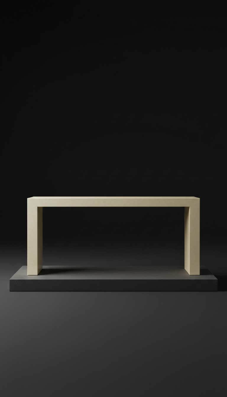 Console Table in Polished Ivory Lacquer