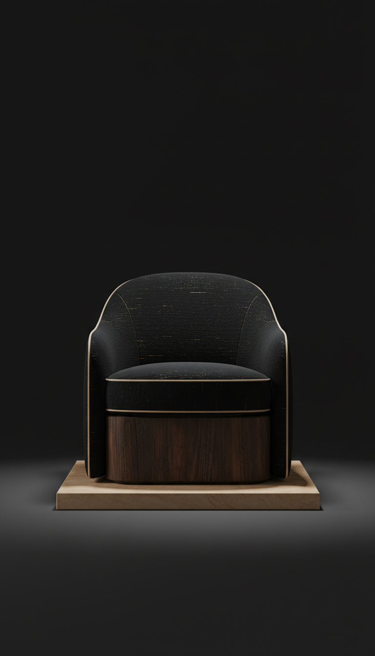 Statement Armchair in Onyx Black Velvet
